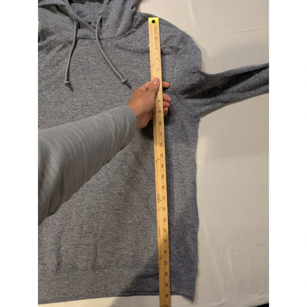 Rhoback Mens Small Golf Performance Hoodie Blue Heathered Pullover - Picture 6 of 10